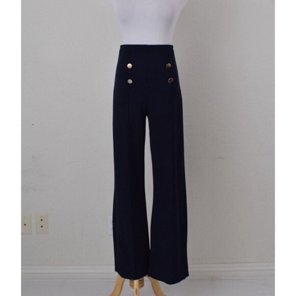 Love Nation Navy High Rise Straight‎ Leg Pants Size Large - Picture 2 of 9